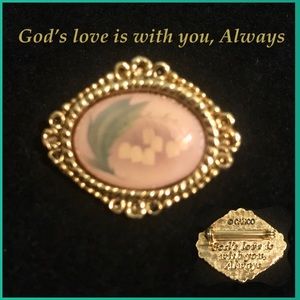 Beautiful Pin - God Is With You inscribed on back